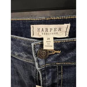 Harper Heritage High Rise Boot Cut Front Slit Jeans Sz 29 NWT Festival Western